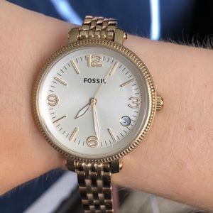Gold Fossil Watch